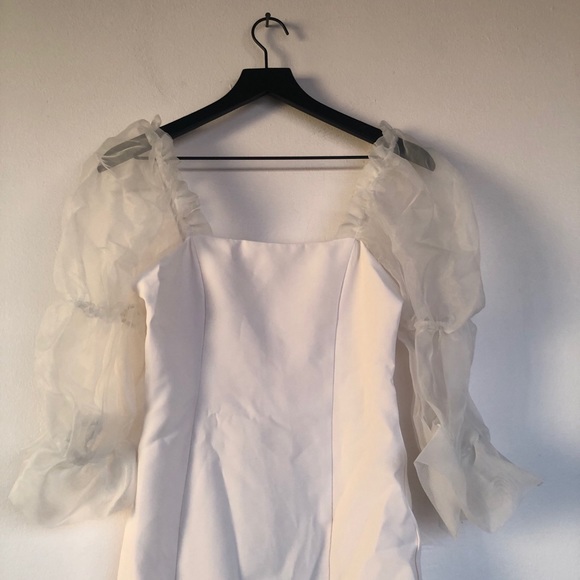 Amanda Uprichard Tia Dress Ivory White Puff - Picture 7 of 10